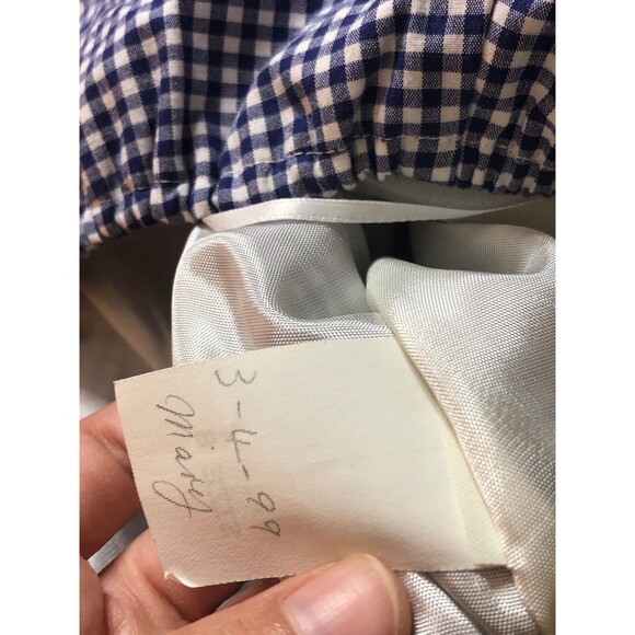 Y2K ALLEN B SCHWARTZ GINGHAM Off Shoulder Puff Sleeve Dress W/Adjustable Tie S-M - Picture 10 of 10